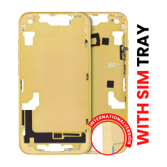 Mid-Frame Housing  W/ Small Parts For iPhone 14 (EU / Global Version) (Aftermarket Plus) (Yellow)