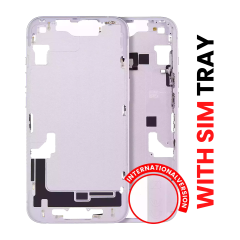 Mid-Frame Housing  W/ Small Parts For iPhone 14 (EU / Global Version) (Aftermarket Plus) (Purple)