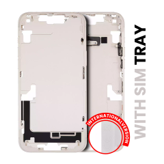 Mid-Frame Housing  W/ Small Parts For iPhone 14 Plus (EU / Global Version) (Used OEM Pull: Grade A) (Starlight)