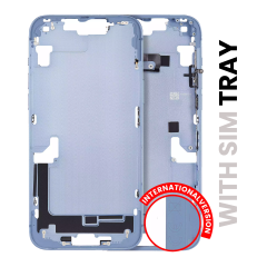 Mid-Frame Housing  W/ Small Parts For iPhone 14 (EU / Global Version) (Used OEM Pull: Grade A) (Blue)