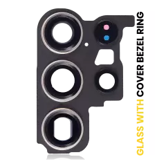 Back Camera Lens With Cover Bezel Ring For Samsung Galaxy S23 Ultra 5G (Phantom Black)