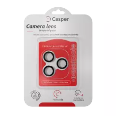 Casper Camera Lens Protector For iPhone 15 Pro / 15 Pro Max (Clear) (Black)