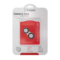 Casper Camera Lens Protector For iPhone 15 / 15 Plus (Black) (Clear)
