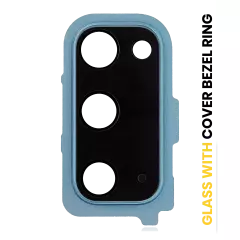Back Camera Lens With Cover Bezel Ring For Samsung Galaxy S20 / S20 5G (Cloud Blue)