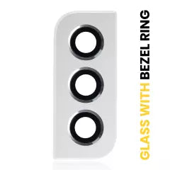 Back Camera Lens With Bezel Ring For Samsung Galaxy S22 / S22 Plus (White)