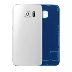 Back Cover Glass With Camera Lens For Samsung Galaxy S6 Edge (Service Pack) (White)
