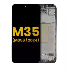 OLED Assembly With Frame For Samsung Galaxy M35 (M356 / 2024) (Refurbished) (Black)