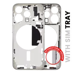 Mid-Frame Housing  W/ Small Parts For iPhone 15 Pro (EU / Global Version) (Aftermarket Plus) (White Titanium)