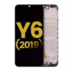 LCD Assembly With Frame For Huawei Y6 (2019) (Refurbished) (Midnight Black)