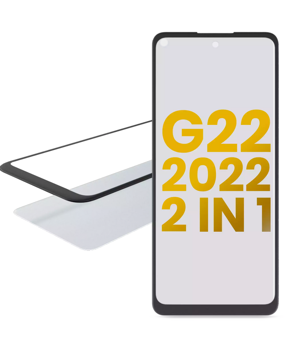 2 in 1 Front Glass With OCA Pre-Installed Compatible For Motorola Moto G22 (XT2231 / 2022)