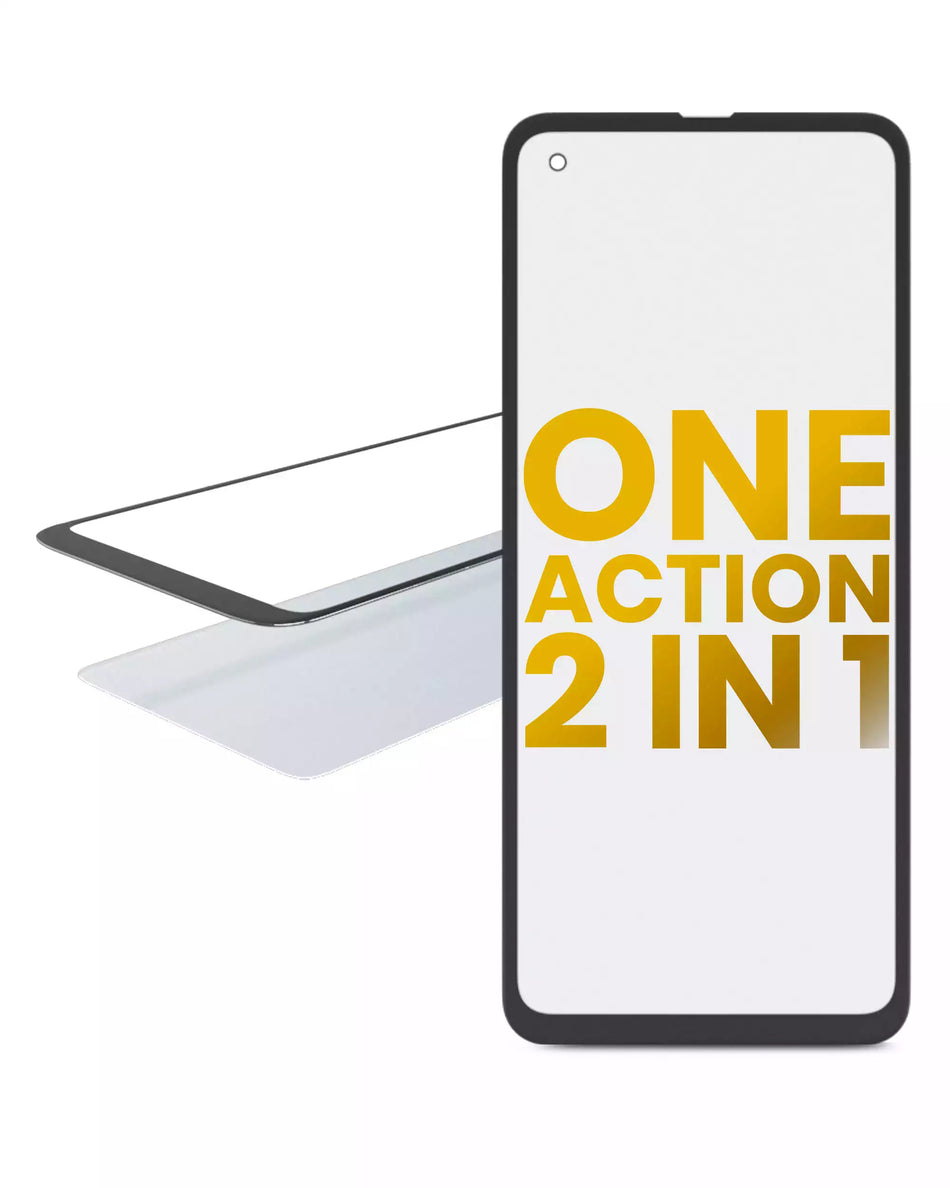 2 in 1 Front Glass With OCA Pre-Installed Compatible For Motorola One Action (XT2013 / 2019)
