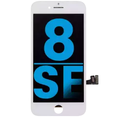 LCD Assembly With Steel Plate For iPhone 8 / SE (2020 / 2022) (Aftermarket) (White)