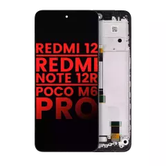 LCD Assembly With Frame Compatible For Xiaomi Redmi 12 4G / Redmi 12 5G / Redmi Note 12R  / Poco M6 Pro  (Aftermarket Plus) (All Colors)