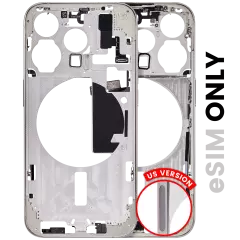 Mid-Frame Housing  W/ Small Parts For iPhone 15 Pro (US Version) (Used OEM Pull: Grade B) (White Titanium)