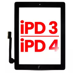 Digitizer For iPad 3 / iPad 4 (Home Button Pre-Installed For iPad 3) (Aftermarket Plus) (Black)