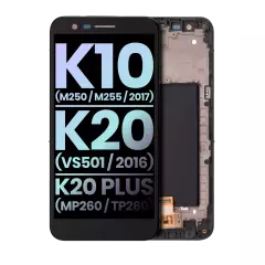 LCD Assembly With Frame For LG K10 (M250 / M255 / 2017) / K20 (VS501 / 2016) / K20 Plus (MP260 / TP260) (Genuine OEM) (All Colors)