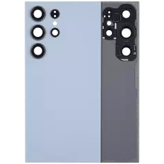 Back Cover Glass With Camera Lens For Samsung Galaxy S24 Ultra 5G (No Logo) (Aftermarket Plus) (Titanium Blue)