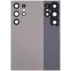 Back Cover Glass With Camera Lens For Samsung Galaxy S24 Ultra 5G (No Logo) (Aftermarket Plus) (Titanium Gray)