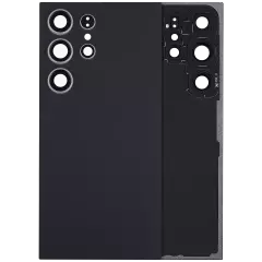 Back Cover Glass With Camera Lens For Samsung Galaxy S24 Ultra 5G (No Logo) (Aftermarket Plus) (Titanium Black)