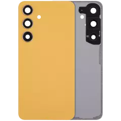 Back Cover Glass With Camera Lens For Samsung Galaxy S24 5G (No Logo) (Aftermarket Plus) (Sandstone Orange)
