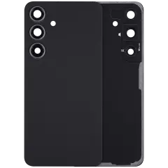 Back Cover Glass With Camera Lens For Samsung Galaxy S24 5G (No Logo) (Aftermarket Plus) (Onyx Black)