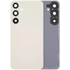 Back Cover Glass With Camera Lens For Samsung Galaxy S24 Plus 5G (No Logo) (Aftermarket Plus) (Amber Yellow)