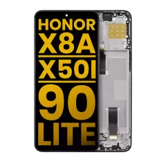 LCD Assembly With Frame For Honor X8A / X50i / 90 Lite (Refurbished) (Midnight Black)