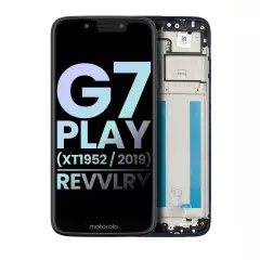 LCD Assembly With Frame For Motorola Moto G7 Play (XT1952  / 2019) / T-Mobile Revvlry (Genuine OEM) (Starry Black)