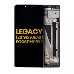 LCD Assembly With Frame For Coolpad Legacy 2019 (3705AS / Boost Mobile Version) (Refurbished) (Black)