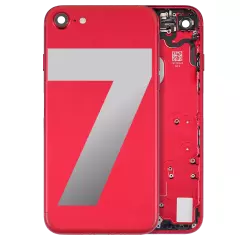 Back Housing W/ Small Components Pre-Installed For iPhone 7 (Used OEM Pull: Grade A) (Red)