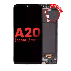 OLED Assembly With Frame For Samsung Galaxy A20 (A205U / 2019) (U Version) (Aftermarket Plus) (All Colors)
