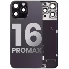 Back Glass w/ MagSafe Magnet & NFC & Flashlight Flex For iPhone 16 Pro Max (Used OEM Pull: Grade A) (Black Titanium)