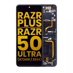 Inner OLED Assembly With Frame For Motorola Razr Plus 2024  / Razr 50 Ultra (XT2451 / 2024) / Razr Plus 2025 (XT2557) (Refurbished) (Midnight Blue)