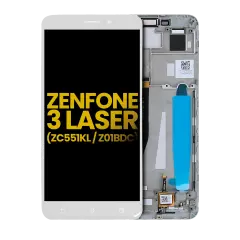 LCD Assembly With Frame For Asus ZenFone 3 Laser (ZC551KL / 2016) (Refurbished) (White)