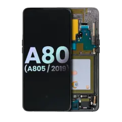 OLED Assembly With Frame For Samsung Galaxy A80 (A805 / 2019) (Service Pack) (Phantom Black)