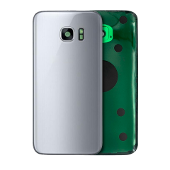 Back Cover Glass With Camera Lens For Samsung Galaxy S7 (No Logo) (Aftermarket Plus) (Silver)