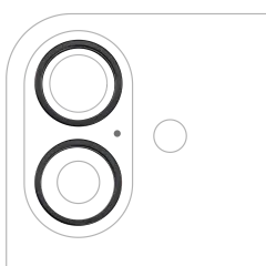 Back Camera Bezel Ring Only For iPhone 16 / 16 Plus (Black) (2 Piece Set)
