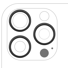 Back Camera Bezel Ring Only For iPhone 16 Pro / 16 Pro Max (Black Titanium) (3 Piece Set)