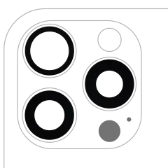 Back Camera Lens (Glass Only) With Adhesive For iPhone 16 Pro / 16 Pro Max (3 Piece Set) (Premium) (Real Sapphire)