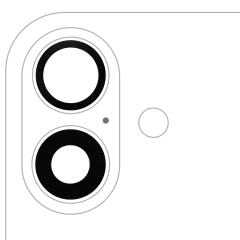 Back Camera Lens (Glass Only) With Adhesive For iPhone 16 / 16 Plus (2 Piece Set) (Premium) (Real Sapphire)