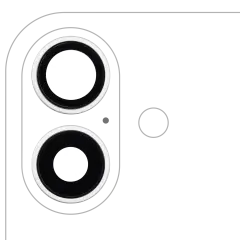 Back Camera Lens With Bracket & Bezel For iPhone 16 / 16 Plus (White) (2 Piece Set) (Premium)
