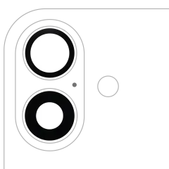 Back Camera Lens (Glass Only) With Adhesive For iPhone 16 / 16 Plus (2 Piece Set) (Premium) (10 Pack) (Real Sapphire)
