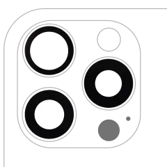 Back Camera Lens (Glass Only) With Adhesive For iPhone 16 Pro / 16 Pro Max (3 Piece Set) (Premium) (10 Pack) (Real Sapphire)