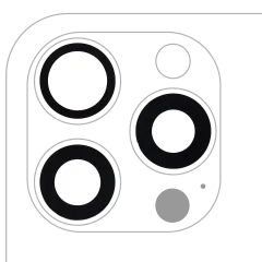 Back Camera Lens (Glass Only) With Adhesive For iPhone 15 Pro Max (3 Piece Set) (Premium) (Real Sapphire)