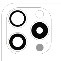 Back Camera Lens (Glass Only) With Adhesive For iPhone 15 Pro (3 Piece Set) (Premium) (Real Sapphire)