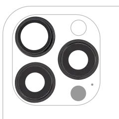 Back Camera Lens With Bracket & Bezel For iPhone 15 Pro Max (3 Piece Set) (Premium) (Black Titanium)