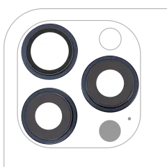 Back Camera Lens With Bracket & Bezel For iPhone 15 Pro Max (3 Piece Set) (Premium) (Blue Titanium)
