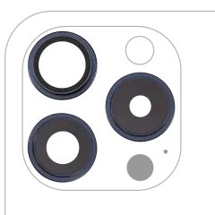 Back Camera Lens With Bracket & Bezel For iPhone 15 Pro (3 Piece Set) (Premium) (Blue Titanium)