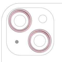 Back Camera Bezel Ring Only For iPhone 15 / 15 Plus (Pink) (2 Piece Set)
