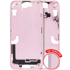 Mid-Frame Housing  W/ Small Parts For iPhone 15 Plus (US Version) (Aftermarket Plus) (Pink)